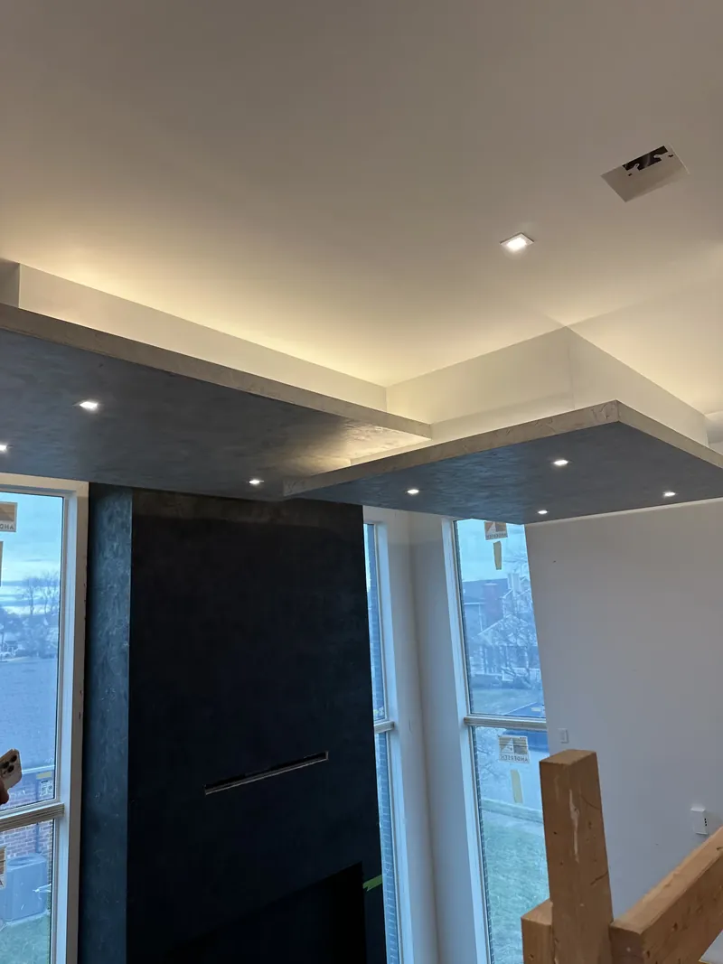 Recessed lighting detail, coffered ceiling — MTL Electric, Long Island