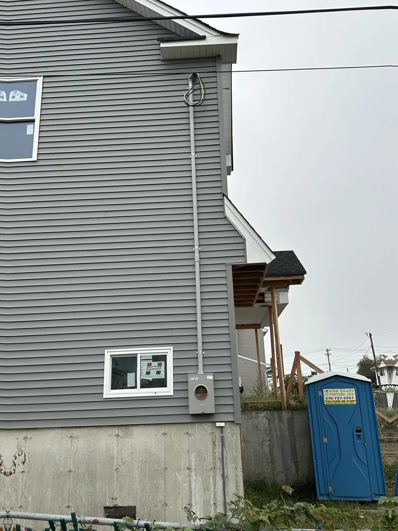 Exterior service and meter, side yard — MTL Electric, Long Island
